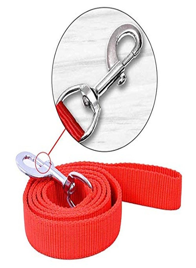 Pups&Pets Red Color Nylon Leash with Collar Set Adjustable for Dogs 1 Inch (Large) - Image 2